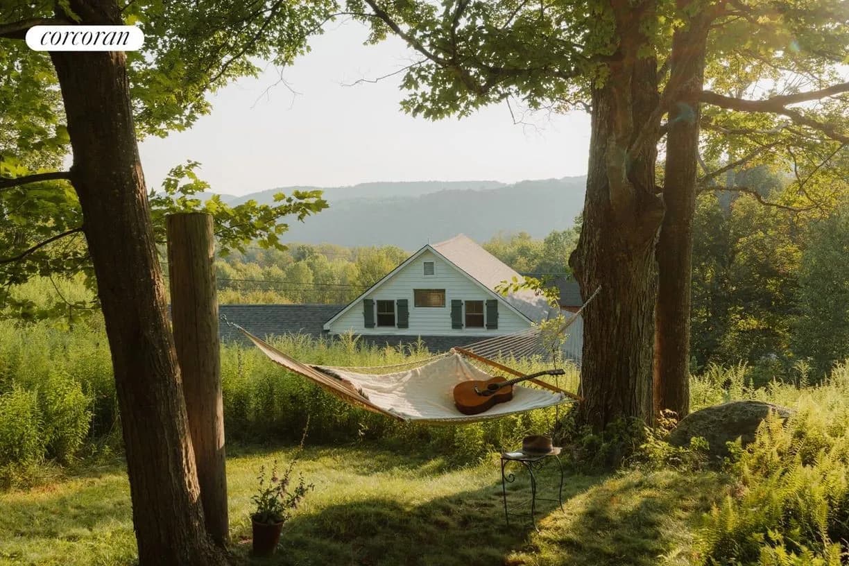 Sander House with hammock and Catskills hills